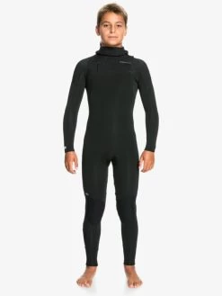 Quiksilver 4/3mm Everyday Sessions - Combinaison De Surf à Capuche Avec Zip Poitrine Pour Garçon